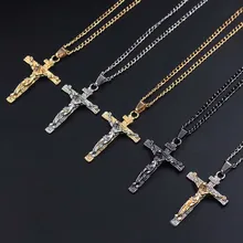 Vintage Classic Punk Statement Necklaces Trendy Male Crucifix Cross Jesus Piece Necklaces Men Jewelry xlct017 цена Vintage Classic Punk Statement Necklaces Trendy Male Crucifix Cross Jesus Piece Necklaces Men Jewelry xlct017 цены онлайн