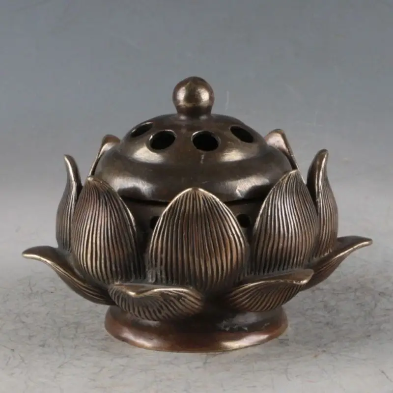 Chinese Brass Lotus Incense Burner Made During The Qianlong Periodin