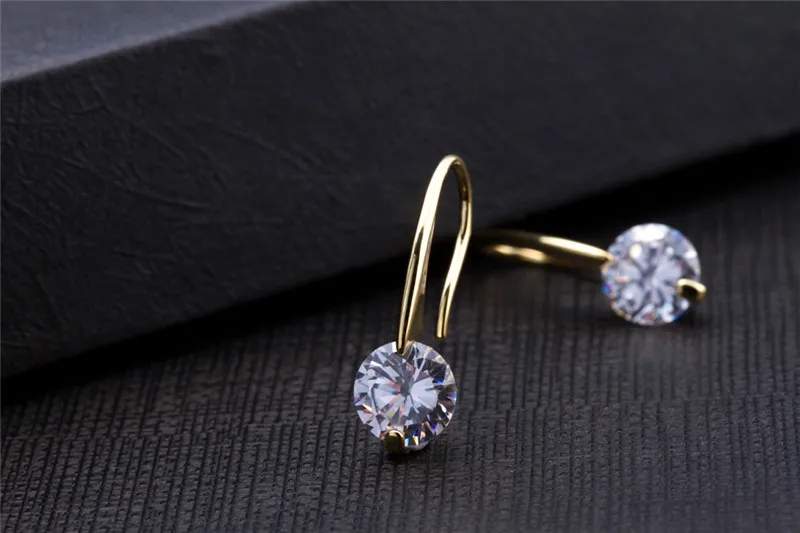Fashion Brincos New Girls Earing Bijoux Gold Color  Silver Color Fine Zircon Earrings For Women Wedding Jewelry Earing Hot E165 (8)
