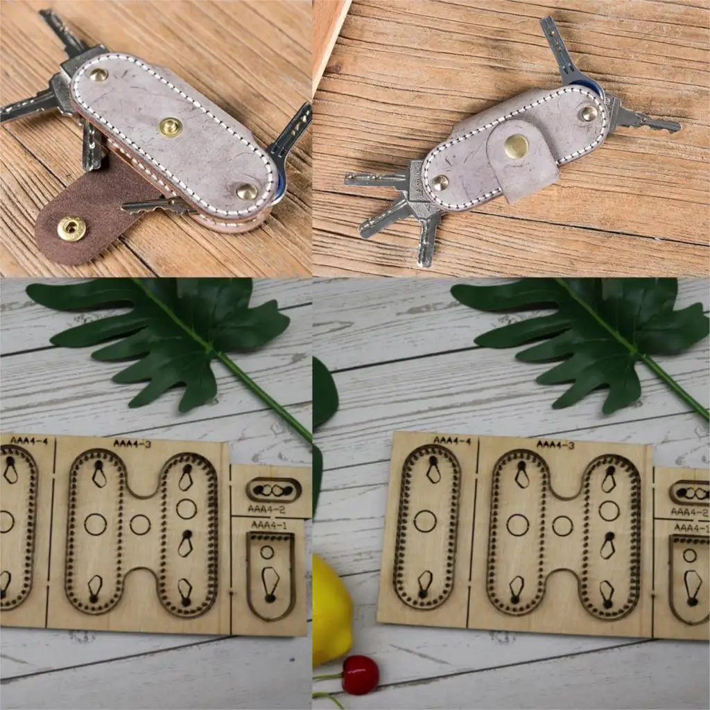 

4pcs/set herramientas para cuero leather craft template fabric cutter key case knife mould cutting dies hand punch tool set