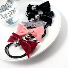 1 шт. волос Веревка для обувь девочек резинка для волос металлический шар канатная Резиновая лента милые золотые бархатные головы G0409