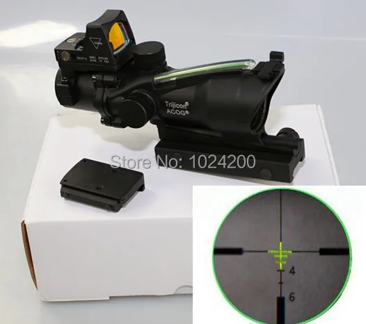 

Trijicon ACOG 4x32 Riflescope Green Optical Fiber Works really +Red Dot Rifle scope EM5161A Free shipping