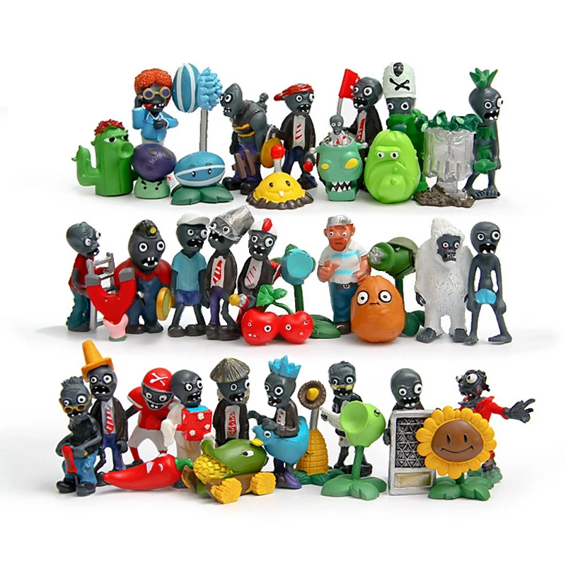 

8pcs/Lot PVZ Plants Vs Zombies Action Figures Toys Plant and Zombies Snow Pea Football Zombie PVC Action Figure Model Toy