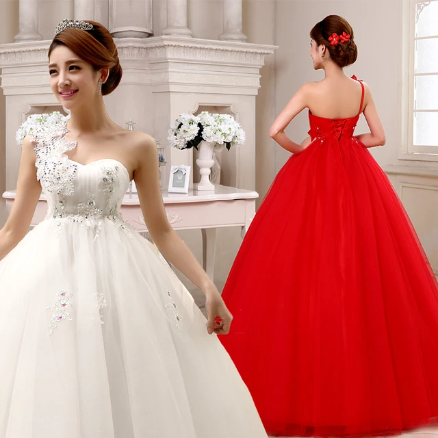 One Shoulder Maternity Wedding Dress
