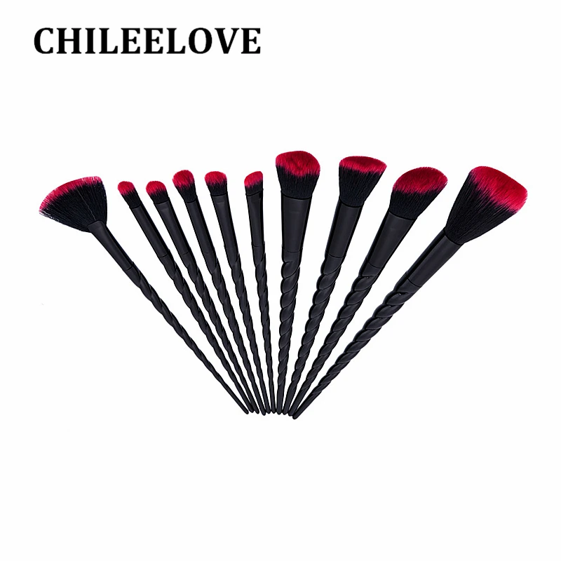 

CHILEELOVE 10 Pcs/Set Blusher Concealer Eye Shadow Foundation Powder Pro Makeup Brush Tool Kits Cosmetics For Women