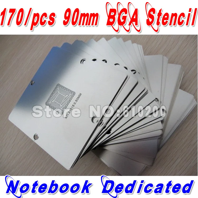 

Free shipping  Notebook Chip Dedicated Laptop Reballing Kit with 170/pcs 90*90 Stencils BGA reballing kit  BGA reballing stencil