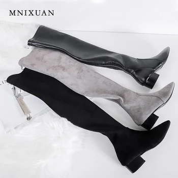 Over the knee boots for Women winter shoes thigh high 2019 fashion real leather stretch pointed toe heels full zipper long boots fedonas top fashion women winter over knee long boots women sper thin high heels autumn comfort stretch height boots shoes woman