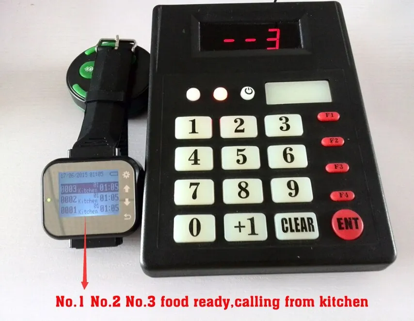 US $207.20 Kitchen Chef Call Waiter System Chef Call Waiter To Pick Up Order 1 Keypad 1 Smart Watch 15 Call Bill Cancel Button