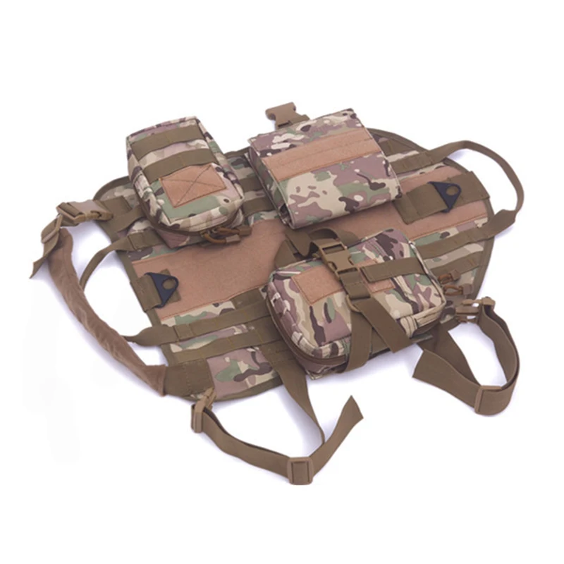 Тренировочный жилет K9 для службы собак на открытом воздухе+ 3 съемных сумки для военных собак
