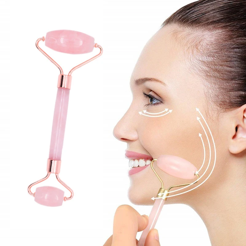 

2pcs Slimming Face Massager Lifting Tool Natural Jade Roller Face Massage Roller Stone Skin Massage Beauty Skin Care Tool Set
