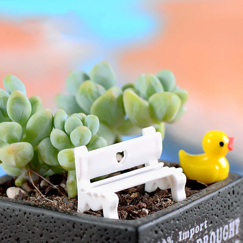 

INKANEAR Mini Chair "S+L" Toys Resin Crafts Micro Fairy Garden Bench Miniature/Terrarium Figurines Ornaments Accessories DIY