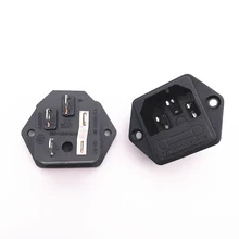 10Pcs AC Socket Adapter 10A/250V SP-862 3 PIN AC Power Socket Connector AC With Fuse Base 10Pcs AC Socket Adapter 10A/250V SP-862 3 PIN AC Power Socket Connector AC With Fuse Base