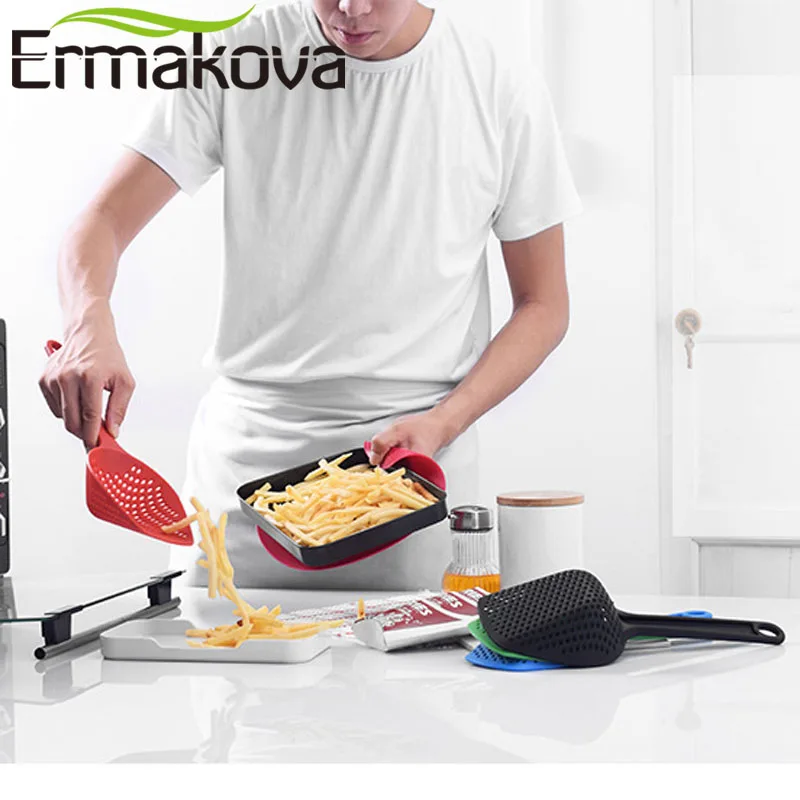 ERMAKOVA Еда Класс нейлоновое сито шумовка термостойкого кухонная лопатка лапша