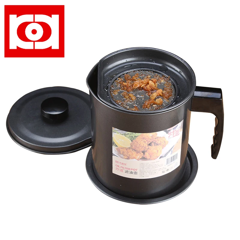 Generic Bacon Grease and Cooking Oil Container, 1.3L (5cups), Grease Keeper with Fine Mesh