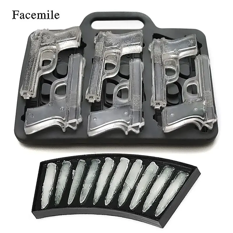 Facemile 2 шт./компл. DIY Форма для льда пистолет мороженое в форме пули кубический