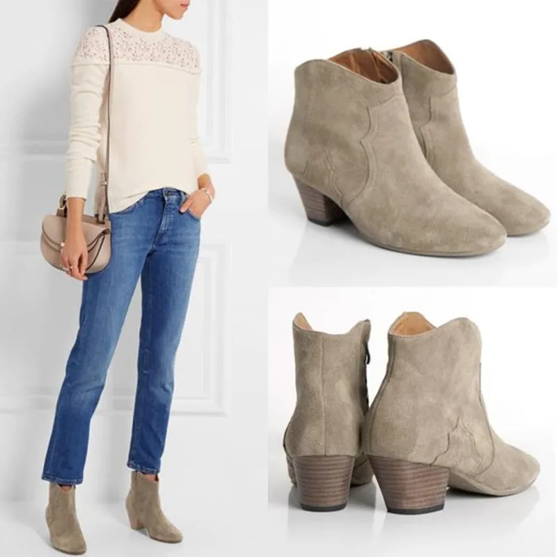 western suede ankle boots