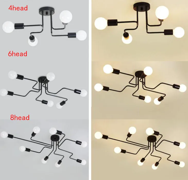 Потолочный светильник s винтажные лампы для гостиной Iluminacion потолочный светильник из кованого железа Luminaria Домашний Светильник ing светильники E27