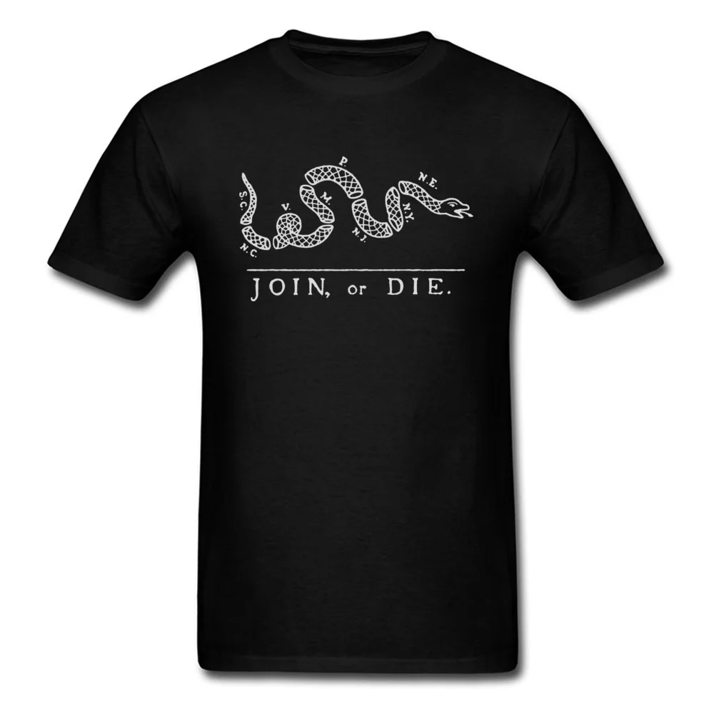 Join Or Die 2018 уникальная мужская футболка Черная хлопковая Футболка с изображением
