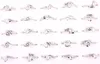Wholesale Lots Job 20Pcs White Crystal Rhinestone Women Rings Engagement Wedding Party Gift Fashion Jewelry HOT 4