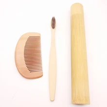 Новая Экологически чистая бамбуковая зубная щетка набор бамбуковая трубка 8,3 дюймов деревянная расческа для защиты полости рта