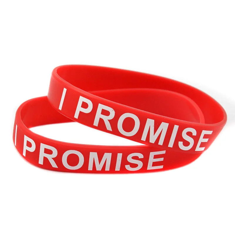 PC I Promise Silicone Wristband Printed Logo Adult Size AliExpress