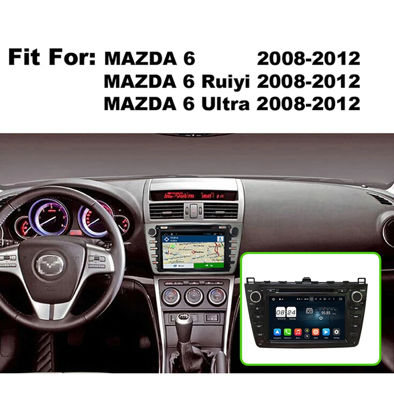 Sinairyu 2 Din Android 8 0 Восьмиядерный автомобильный dvd плеер для Mazda 6 2008 2012 gps навигация