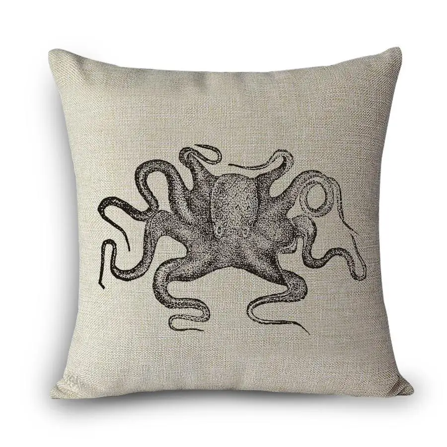 orange cushions Cozy couch cushion Mediterranean Marine Style Starfish Sea Horse Voyage Ship Anchor home decorative 45x45cm pillow without core garden cushions