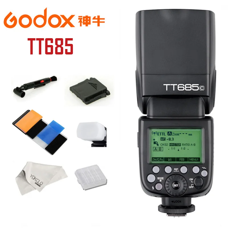 TT685C Godox tt685c tt685 flash 2.4 г Беспроводной HSS 1/8000 S TTL GN60 Беспроводной Speedlite+ x1t-c триггера для C камера - Цвет: TT685C