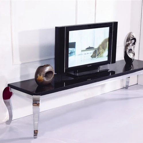 Stainless Steel Tv Cabinet Black Marble Long Cabinet New Classical