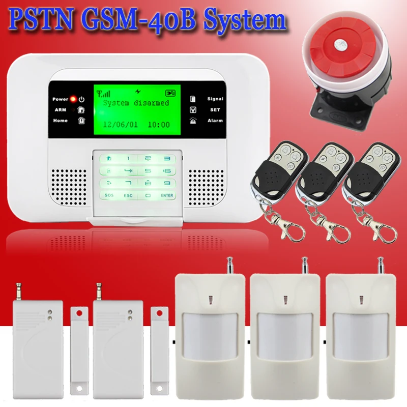

DYGSM Home Wireless LCD Display GSM PSTN Dual SMS/Call Autodial Voice 850/900/1800/1900MHz Home Security Alarm System