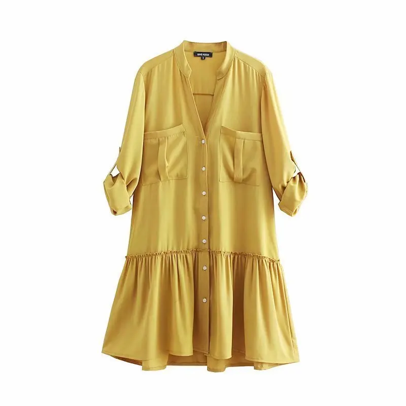 

New arrival She 55-1315, the European and American fashion pocket dress