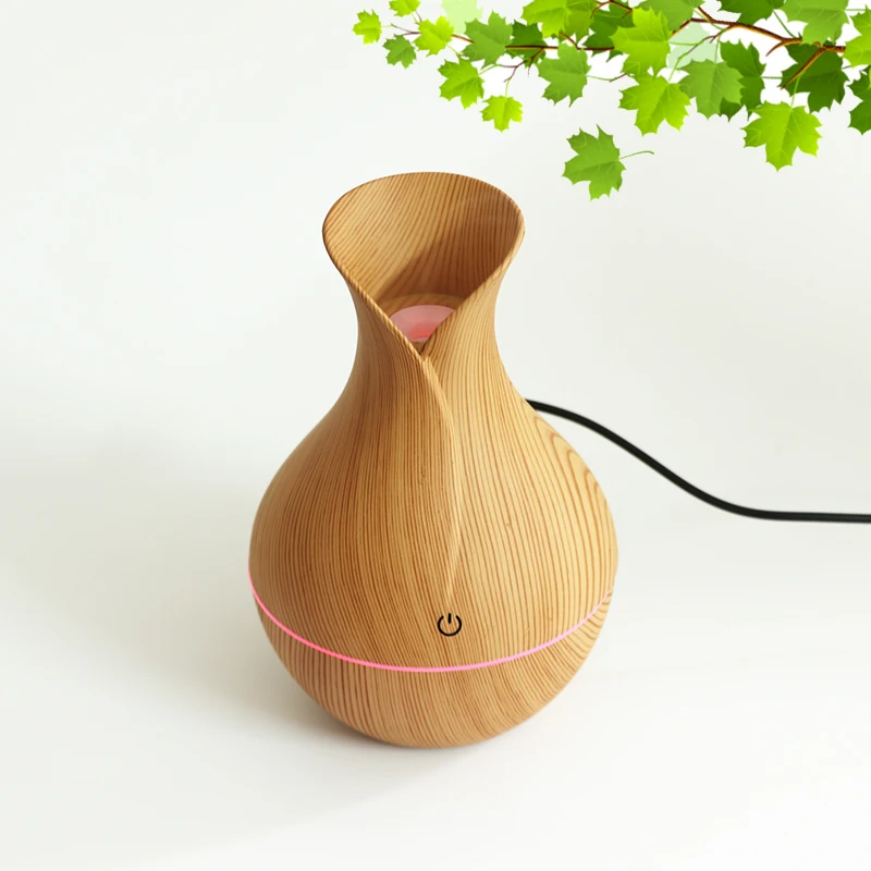 

130ml Aroma Diffuser Portable Wood Cool Mist Aroma Diffuser USB Ultrasonic Air Humidifier With LED color light