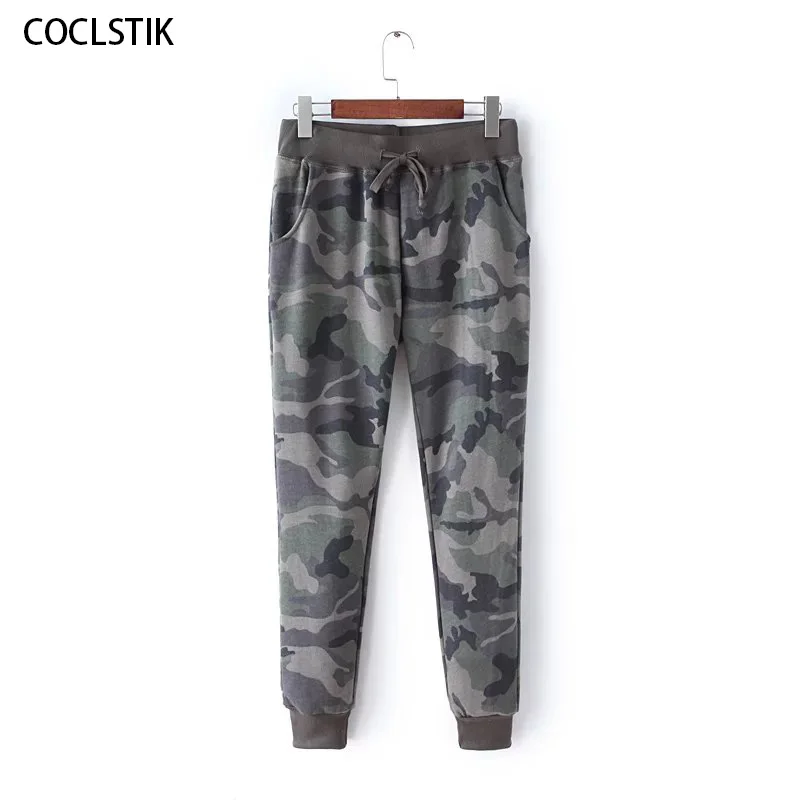 

High Quality Women's Camouflage Pants Spring/Autumn Cotton Sweatpants Women Army Green Camouflage Pants Female Ladies Trousers