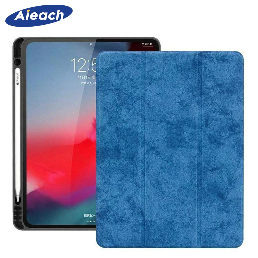 

Cover For iPad Pro 12.9 2018 With Pencil Holder Case Luxury Smart PU Leather Silicone Soft Back Funda For New iPad Pro 12.9 inch