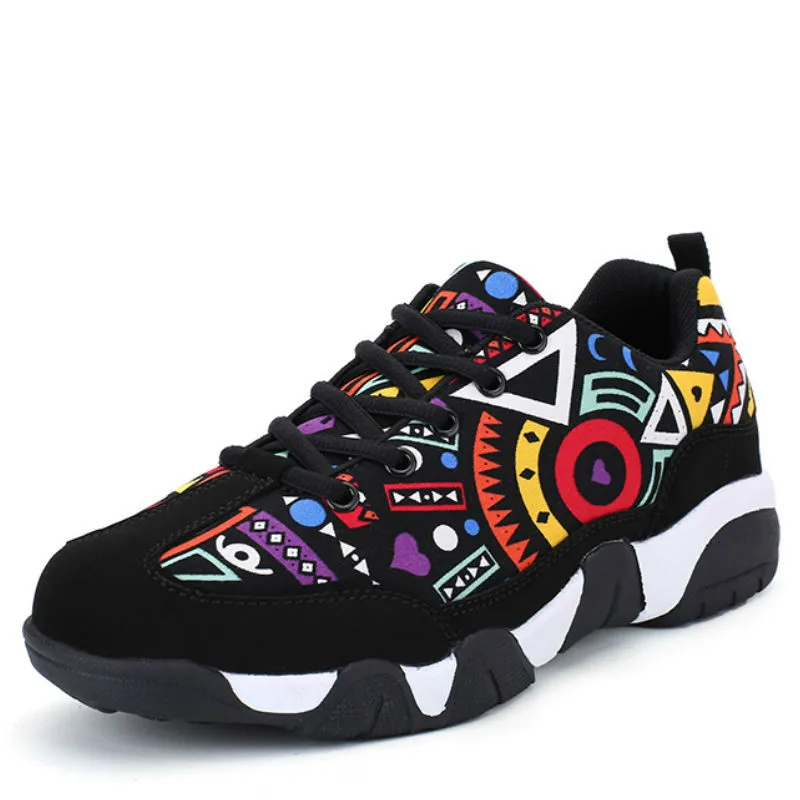 Women Men Running Shoes Adult Outdoor Sports Colorful Sneakers Graffiti Breathable Athletic 