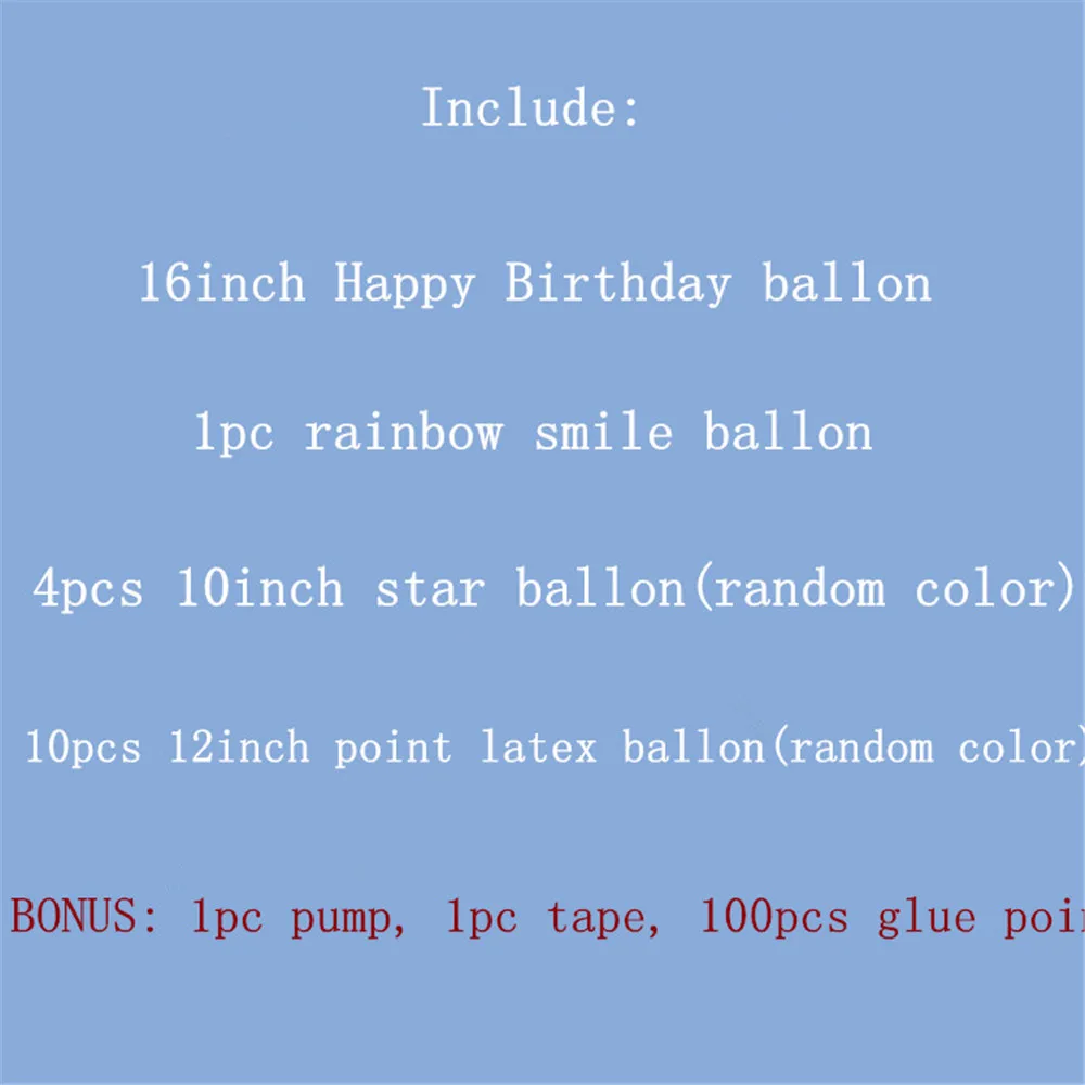 CRLEY 31pcs Birthday Balloon Decor Boys Birthday Party Float Air Inflatable Rainbow America Hero Decor Set Packaged Wholesale