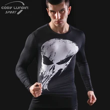 Мужская футболка с 3D принтом, компрессионная футболка, гримаса, косплей, топы с длинными рукавами, Мужская одежда для фитнеса, бодибилдинга