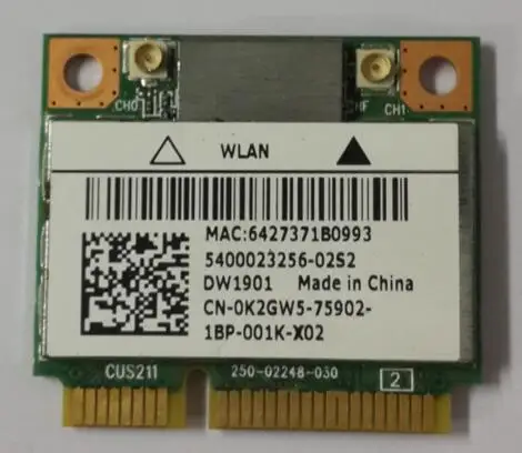 Atheros AR9462 AR5B22 DW1901 WB222 Половина мини PCIe Беспроводной 300 м + BT4.0 карты CN-0K2GW5 для DELL 15R 17R 14TR 15TR M521R