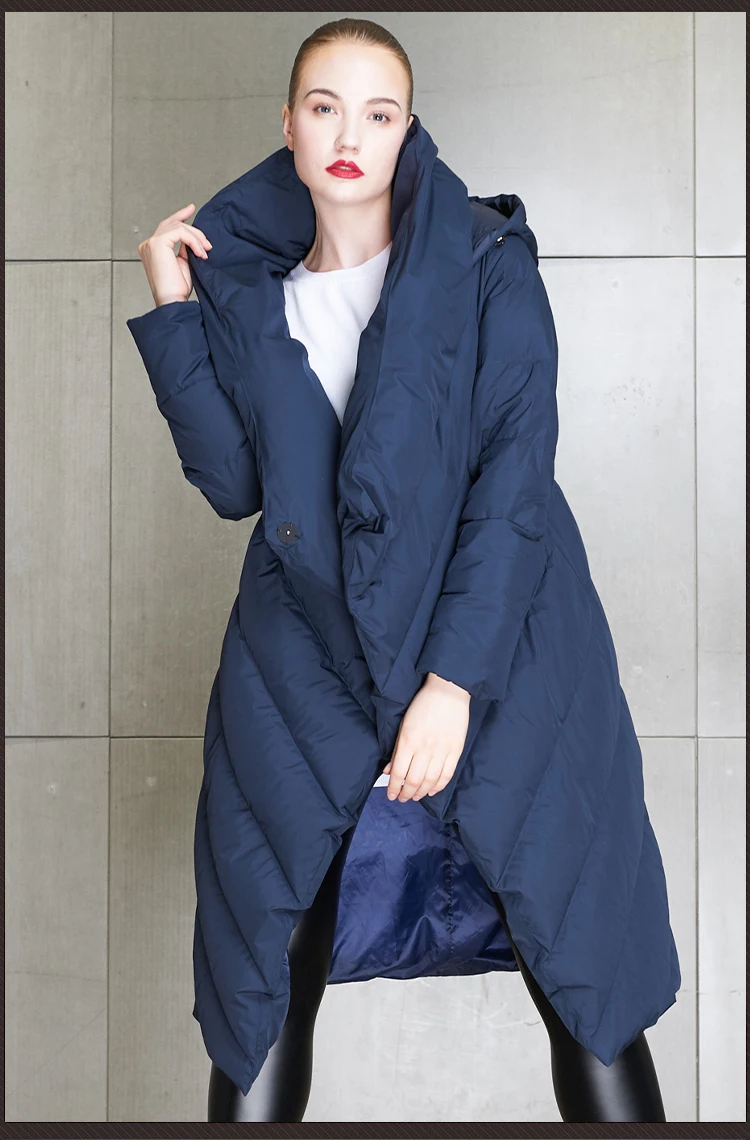 

Eva freedom High Quality 2018 Winter New Collection Women Hooded Long Down Coat Female Winter Warm Thick Down Jacket