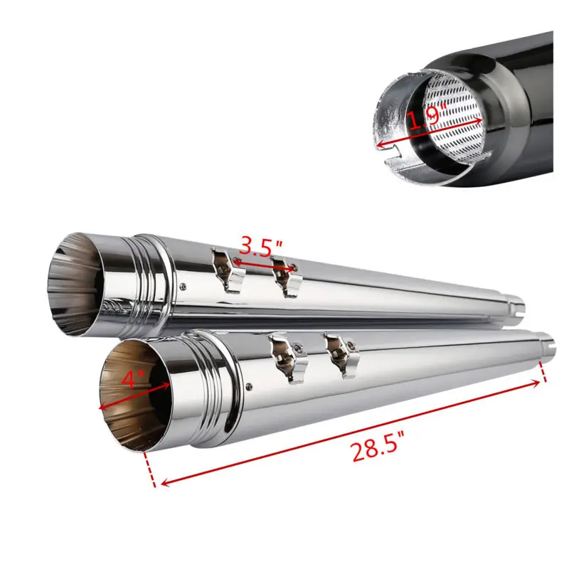 4'' Megaphone Slip-on Silencer Exhaust Pipe For Harley Touring Electra Road Glide FLHR FLHTC FLHTK 95-16 4'' Megaphone Slip-on Silencer Exhaust Pipe For Harley Touring Electra Road Glide FLHR FLHTC FLHTK 95-16
