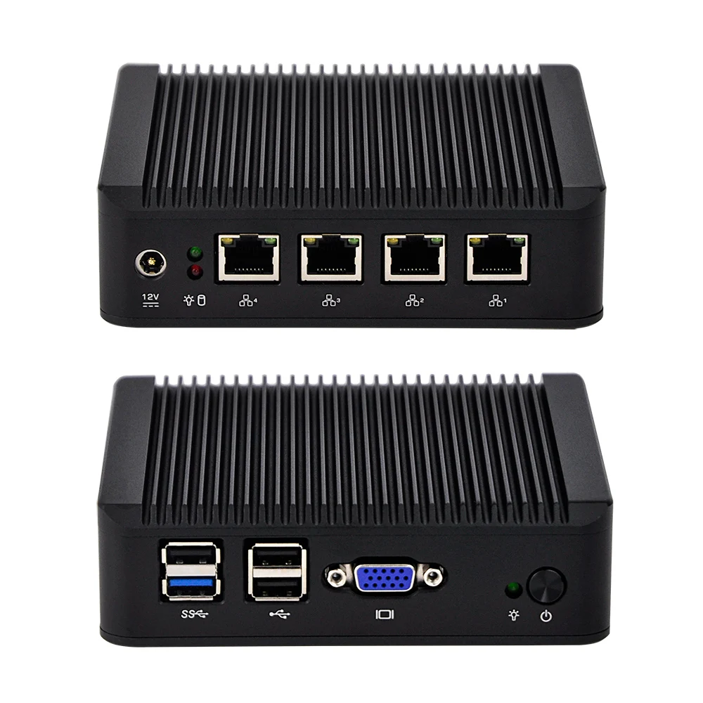 

Network Security Appliance Fanless Thin Client 4GB Memory Quad Core J1900 HD Graphics 64GB SSD Storage Desktop PC Windows Linux