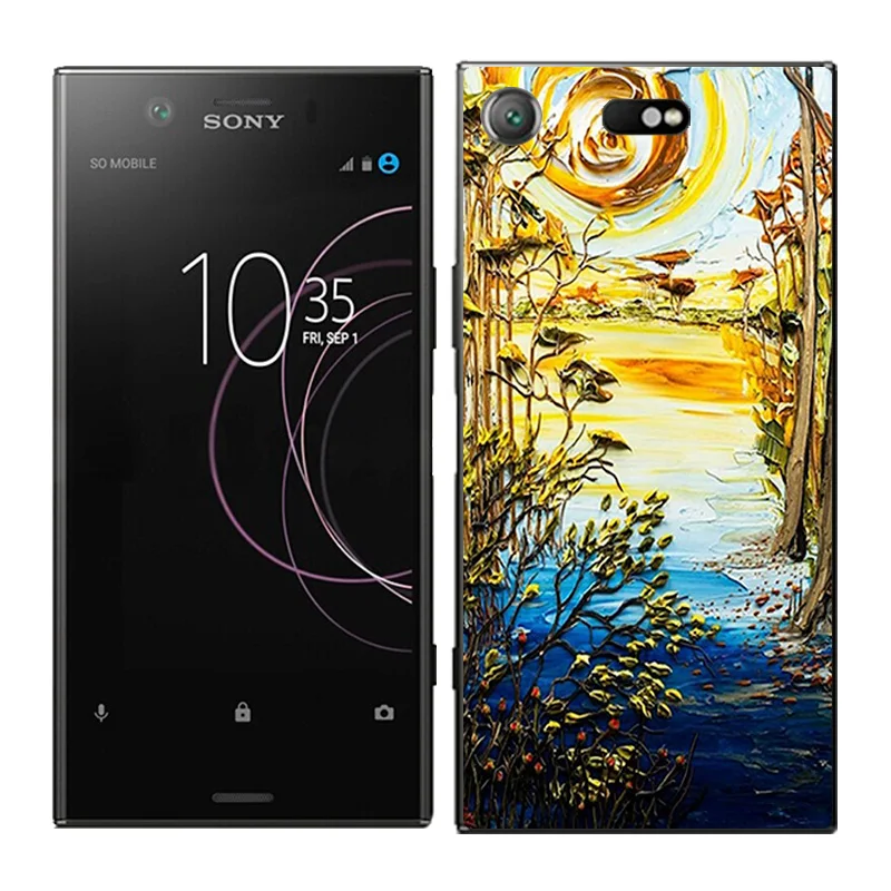 Чехол для телефона s для sony Xperia XZ1 Compact, чехол, задняя крышка с масляной росписью, Fundas, Мягкий Силиконовый ТПУ чехол, ультра тонкие чехлы - Цвет: 01