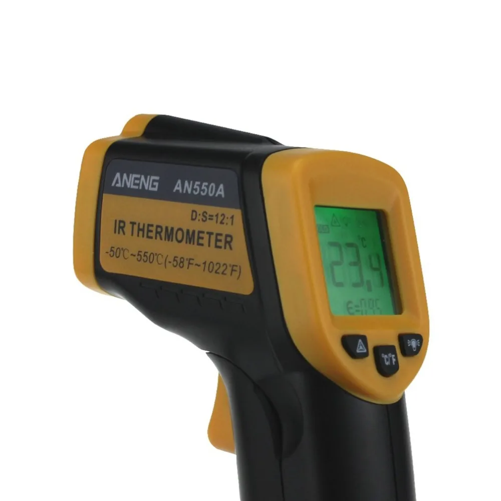Профессиональный инфракрасный термометр AN320A с ЖК-дисплеем и цифровым дисплеем, лазерный измеритель температуры, бесконтактный термометр