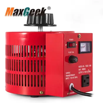 

Maxgeek Variable Transformer AC Voltage Regulator Input 110V US Plug Output 0-130V 1000W TDGC2-1KM