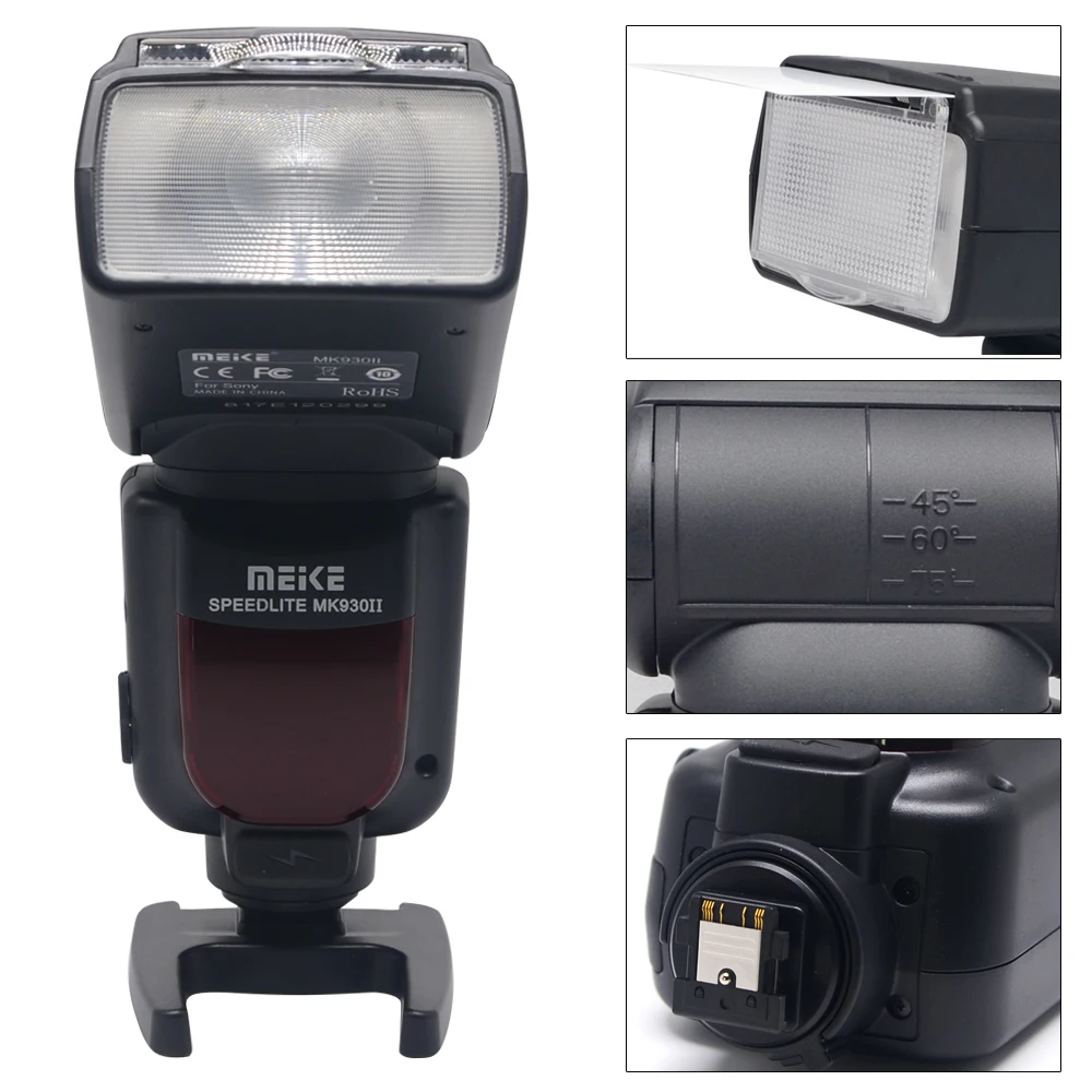 Вспышка Meike MK930II S GN58 Speedlite M/multi/s1/S2 для Sony NEX3 NEX6 NEX7 A6000 A7 A7II A72 RX10|flash speedlite|meike