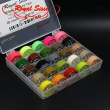 Royal Sissi 1box 25colors 모듬 된 마이크로 퍼지 원사 미시간 요정 원사 작은 파리 몸체 매기 플라이 타이핑 실 스풀링