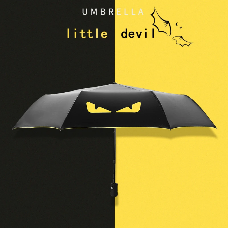 Little Devil Male and Female Folding Umbrella Black Plastic Dual-use Sunscreen Anti-UV | Дом и сад