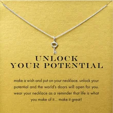 Collier pendentif clé Simple avec carte, bijoux d'inspiration(China)