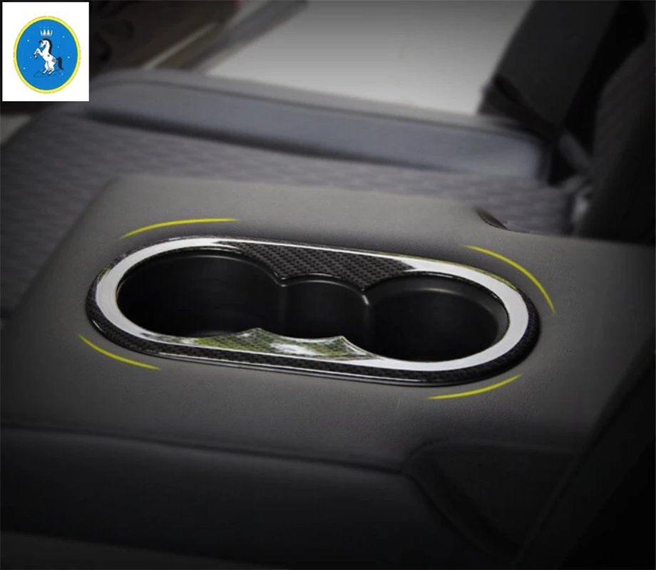 Yimaautotrims Auto Accessory Rear Seat Water Cup Holder Panel Cover Trim ABS Fit For Volkswagen VW Tiguan