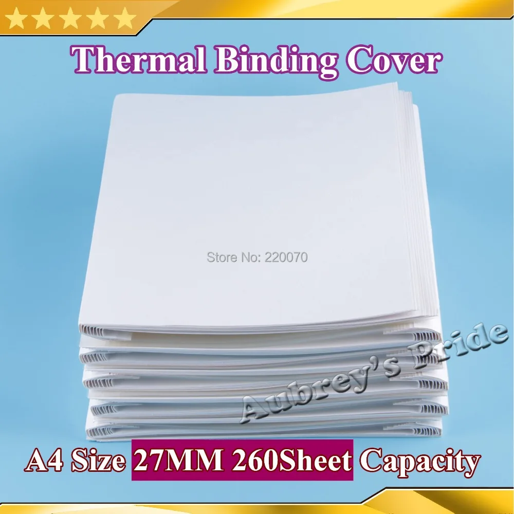 

10Pcs A4 Size 27MM 260Sheets Capacity 70g Pages Bind Notebook Cover for Hot Glue Thermal